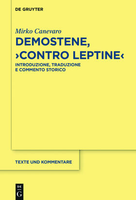 Canevaro |  Demostene, "Contro Leptine" | Buch |  Sack Fachmedien