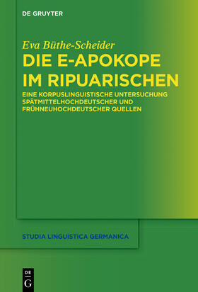 Büthe-Scheider |  Die e-Apokope im Ripuarischen | Buch |  Sack Fachmedien