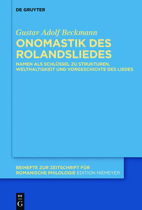 Beckmann |  Onomastik des Rolandsliedes | eBook | Sack Fachmedien