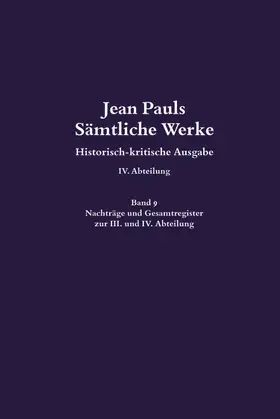 Bernauer |  Jean Pauls Sämtliche Werke Band 9 | Buch |  Sack Fachmedien