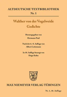 Walther von der Vogelweide / Kuhn |  Gedichte | Buch |  Sack Fachmedien