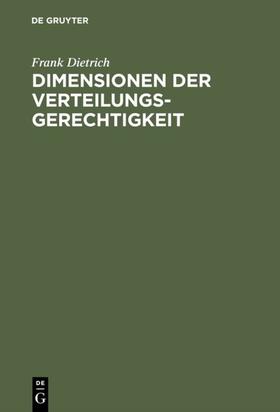 Dietrich |  Dimensionen der Verteilungsgerechtigkeit | eBook | Sack Fachmedien