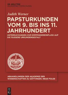 Werner |  Papsturkunden vom 9. bis ins 11. Jahrhundert | Buch |  Sack Fachmedien