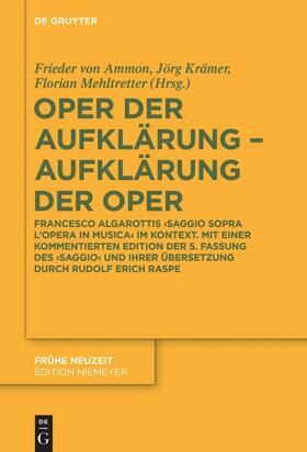 Ammon / Mehltretter / Krämer |  Oper der Aufklärung - Aufklärung der Oper | Buch |  Sack Fachmedien