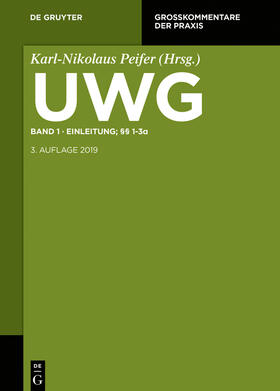 Obergfell / Pahlow / Peifer |  UWG Einleitung; §§ 1-3 | Buch |  Sack Fachmedien