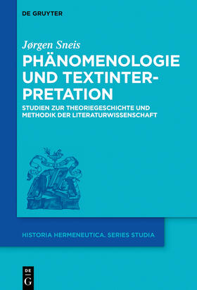 Sneis |  Phänomenologie und Textinterpretation | Buch |  Sack Fachmedien