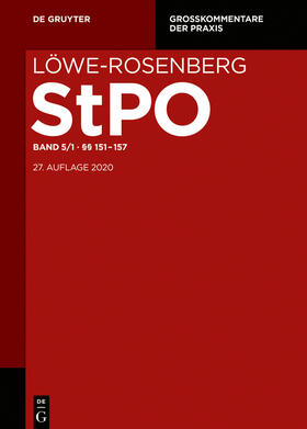 Mavany / Löwe | Löwe/Rosenberg StPO und GerichtsverfassungsG Bd. 5/1 | Buch | 978-3-11-058836-1 | sack.de