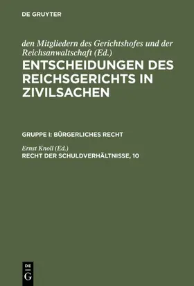 Knoll |  Recht der Schuldverhältnisse, 10 | eBook | Sack Fachmedien