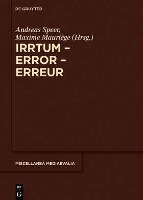 Mauriège / Speer | Irrtum - Error - Erreur | Buch | 978-3-11-059057-9 | sack.de