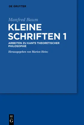 Baum / Heinz |  Manfred Baum: Kleine Schriften. Band 1 | eBook | Sack Fachmedien