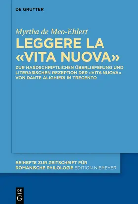 de Meo-Ehlert |  Leggere la «Vita Nuova» | Buch |  Sack Fachmedien