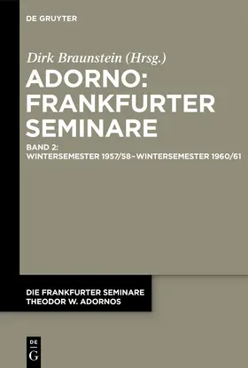 Braunstein |  Wintersemester 1957/58 – Wintersemester 1960/61 | Buch |  Sack Fachmedien