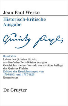 Straub / Pfotenhauer |  Jean Paul: Werke / Leben des Quintus Fixlein, aus funfzehn Zettelkästen gezogen | eBook | Sack Fachmedien