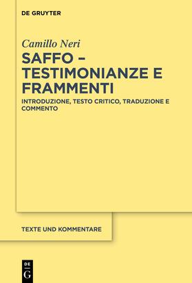 Neri |  Saffo - testimonianze e frammenti | Buch |  Sack Fachmedien