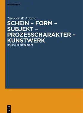 Endres / Adorno / Pichler |  Ts 18085–18673 | Buch |  Sack Fachmedien