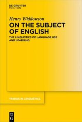 Widdowson |  On the Subject of English | Buch |  Sack Fachmedien