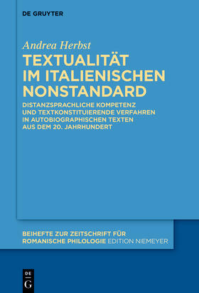 Herbst |  Textualität im italienischen Nonstandard | eBook | Sack Fachmedien