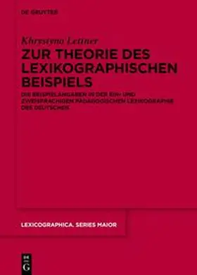 Lettner |  Zur Theorie des lexikographischen Beispiels | Buch |  Sack Fachmedien