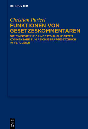 Puricel | Puricel, C: Funktionen von Gesetzeskommentaren | Buch | 978-3-11-078709-2 | sack.de