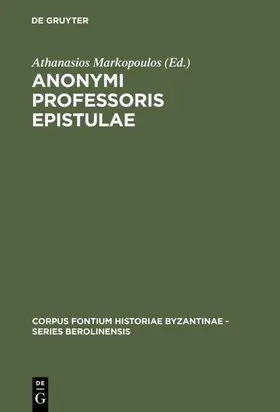 Markopoulos |  Anonymi Professoris Epistulae | eBook | Sack Fachmedien