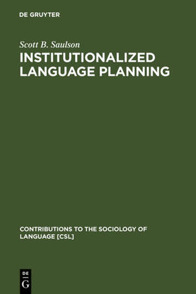 Saulson |  Institutionalized Language Planning | eBook | Sack Fachmedien