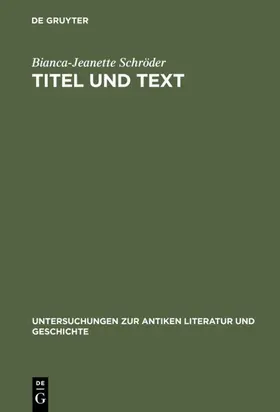 Schröder |  Titel und Text | eBook | Sack Fachmedien