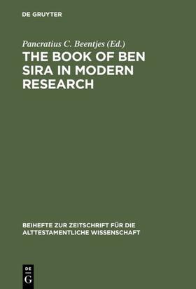 Beentjes | The Book of Ben Sira in Modern Research | E-Book | sack.de