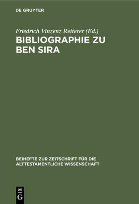 Reiterer | Bibliographie zu Ben Sira | E-Book | sack.de