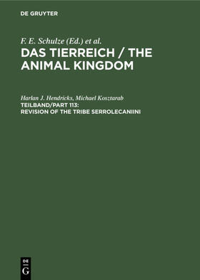 Hendricks / Kosztarab |  Revision of the Tribe Serrolecaniini | eBook | Sack Fachmedien