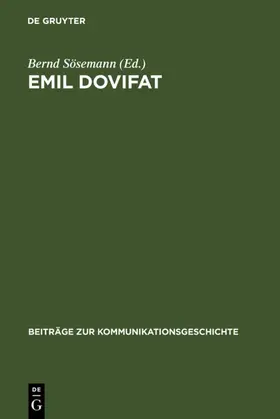 Sösemann |  Emil Dovifat | eBook | Sack Fachmedien