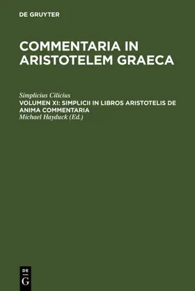 Hayduck |  Simplicii in libros Aristotelis de anima commentaria | eBook | Sack Fachmedien