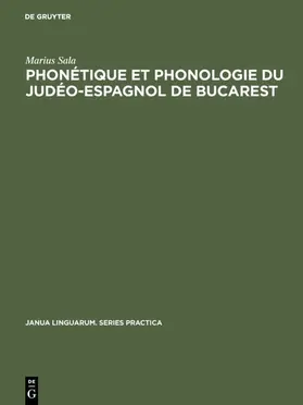 Sala |  Phonétique et phonologie du judéo-espagnol de Bucarest | eBook | Sack Fachmedien