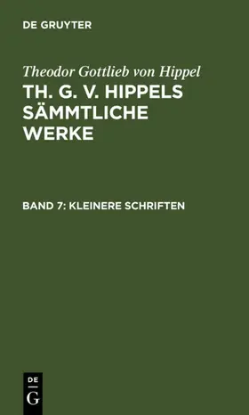 Hippel |  Kleinere Schriften | eBook | Sack Fachmedien