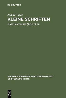 Vries / Heeroma / Kylstra |  Kleine Schriften | eBook | Sack Fachmedien