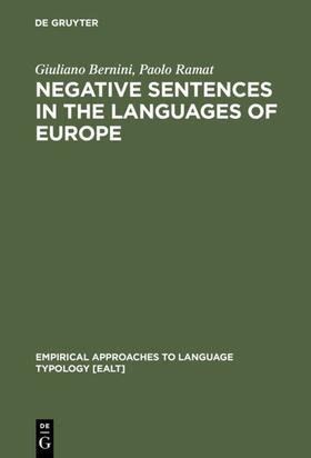 Bernini / Ramat |  Negative Sentences in the Languages of Europe | eBook | Sack Fachmedien
