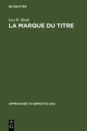 Hoek |  La marque du titre | eBook | Sack Fachmedien