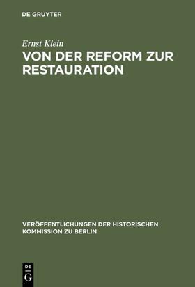 Klein |  Von der Reform zur Restauration | eBook | Sack Fachmedien