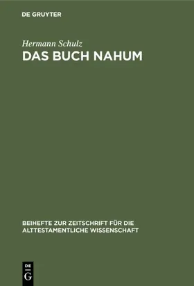 Schulz |  Das Buch Nahum | eBook | Sack Fachmedien