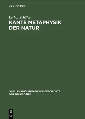 Schäfer |  Kants Metaphysik der Natur | eBook | Sack Fachmedien