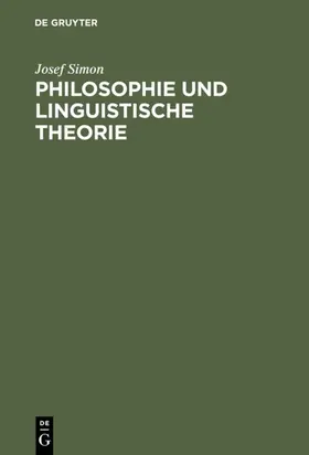 Simon |  Philosophie und linguistische Theorie | eBook | Sack Fachmedien