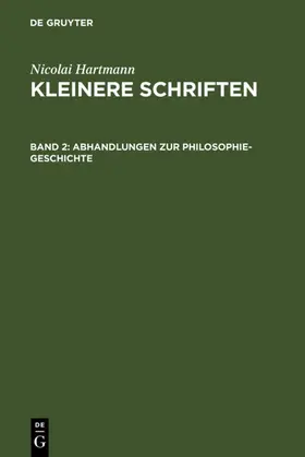 Hartmann |  Abhandlungen zur Philosophie-Geschichte | eBook | Sack Fachmedien