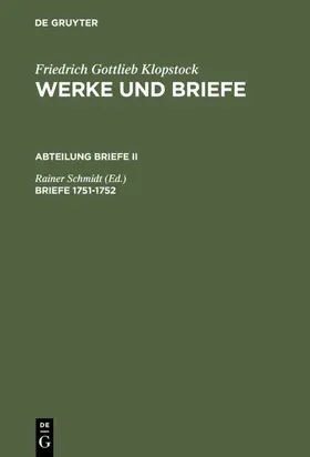 Schmidt |  Briefe 1751-1752 | eBook | Sack Fachmedien