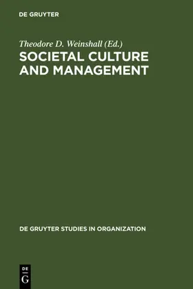 Weinshall |  Societal Culture and Management | eBook | Sack Fachmedien