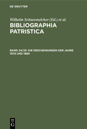 Schneemelcher / Schäferdiek |  Die Erscheinungen der Jahre 1979 und 1980 | eBook | Sack Fachmedien