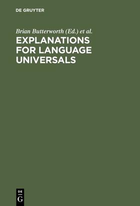 Butterworth / Comrie / Dahl |  Explanations for Language Universals | eBook | Sack Fachmedien
