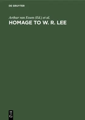 Essen / Burkhart |  Homage to W. R. Lee | eBook | Sack Fachmedien