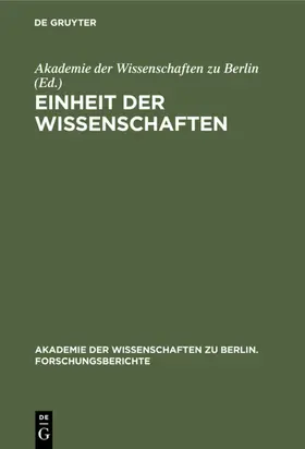  Einheit der Wissenschaften | eBook | Sack Fachmedien