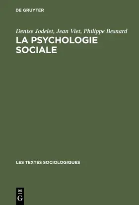 Jodelet / Viet / Besnard |  La psychologie sociale | eBook | Sack Fachmedien