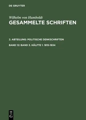  Band 3. Hälfte 1. 1815–1834 | eBook | Sack Fachmedien