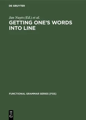 Nuyts / Schutter |  Getting One's Words into Line | eBook | Sack Fachmedien